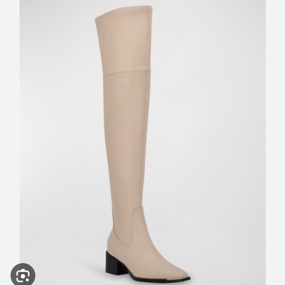 Marc Fisher Noemi Leather Over-The-Knee Boots in Ivory White Size 7 NWOT - Picture 1 of 7